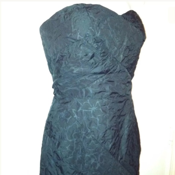 JEAN PAUL Gaultier For Target Cloque Black Strapless Dress Embossed Floral - Picture 8 of 13